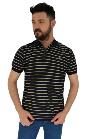 Erkek Çizgili Polo Yaka Tişört Waffle BGL-ST02790