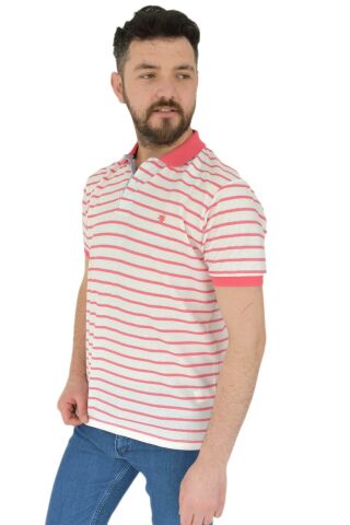 Erkek Çizgili Polo Yaka Tişört Waffle BGL-ST02790