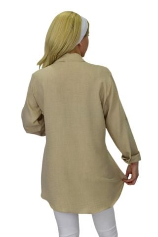 Kadın Tek Cep Kapaklı Mode Ayrobin Gömlek BGL-ST03704