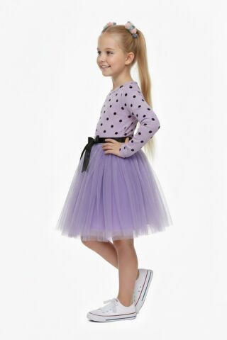 Kız Çocuk Puantiyeli Tütülü Elbise BGL-ST05204