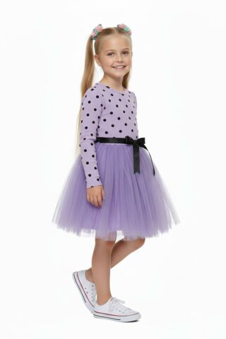 Kız Çocuk Puantiyeli Tütülü Elbise BGL-ST05204