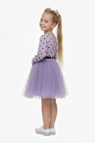 Kız Çocuk Puantiyeli Tütülü Elbise BGL-ST05204