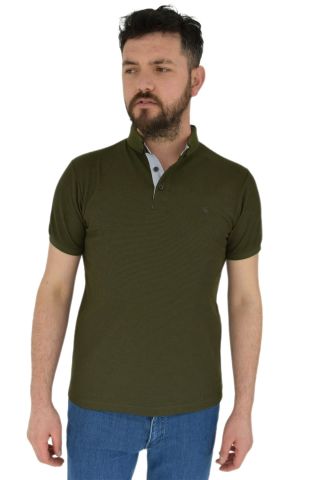 Erkek Gömlek Yaka Tişört Waffle BGL-ST01943