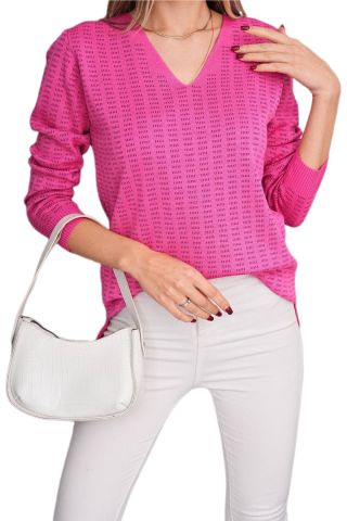 Kadın V Yaka Simli Kazak 12809 BGL-ST04106