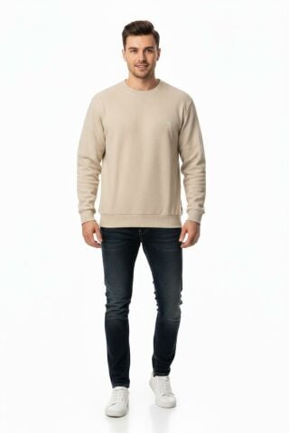 Erkek Büyük Beden Sıfır Yaka Selanik Sweatshirt BGL-ST04871