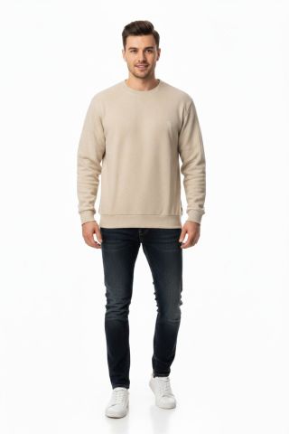 Erkek Büyük Beden Sıfır Yaka Selanik Sweatshirt BGL-ST04871