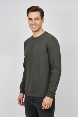 Erkek Büyük Beden Sıfır Yaka Selanik Sweatshirt BGL-ST04871