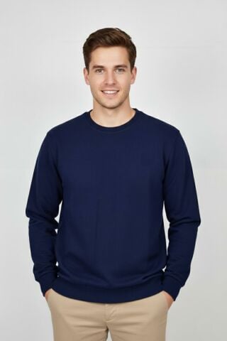 Erkek Büyük Beden Sıfır Yaka Selanik Sweatshirt BGL-ST04871