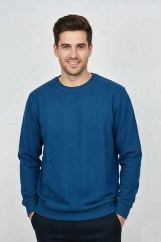 Erkek Büyük Beden Sıfır Yaka Selanik Sweatshirt BGL-ST04871