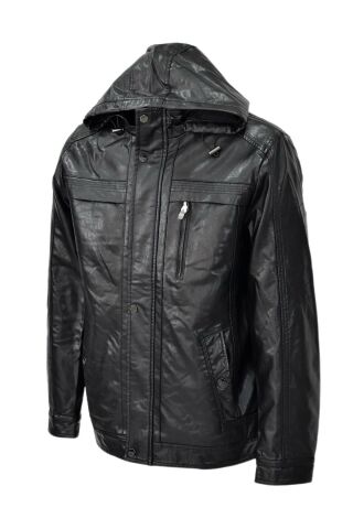 Erkek Suni Deri Kapüşonlu Spor Mont M1212 BGL-ST04017