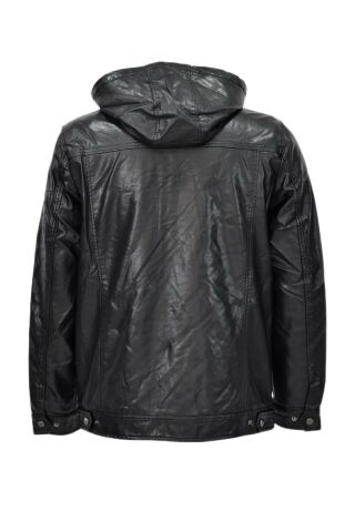 Erkek Suni Deri Kapüşonlu Spor Mont M1212 BGL-ST04017