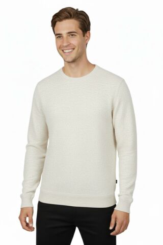 Erkek Sıfır Yaka Petek Doku Regular Fit Sweatshirt BGL-ST04950