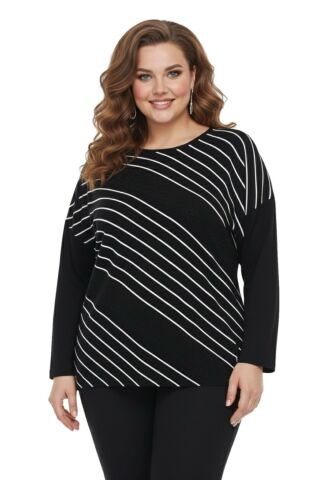 Kadın Siyah Sıfır Yaka Taşlı Bluz BGL-ST05157