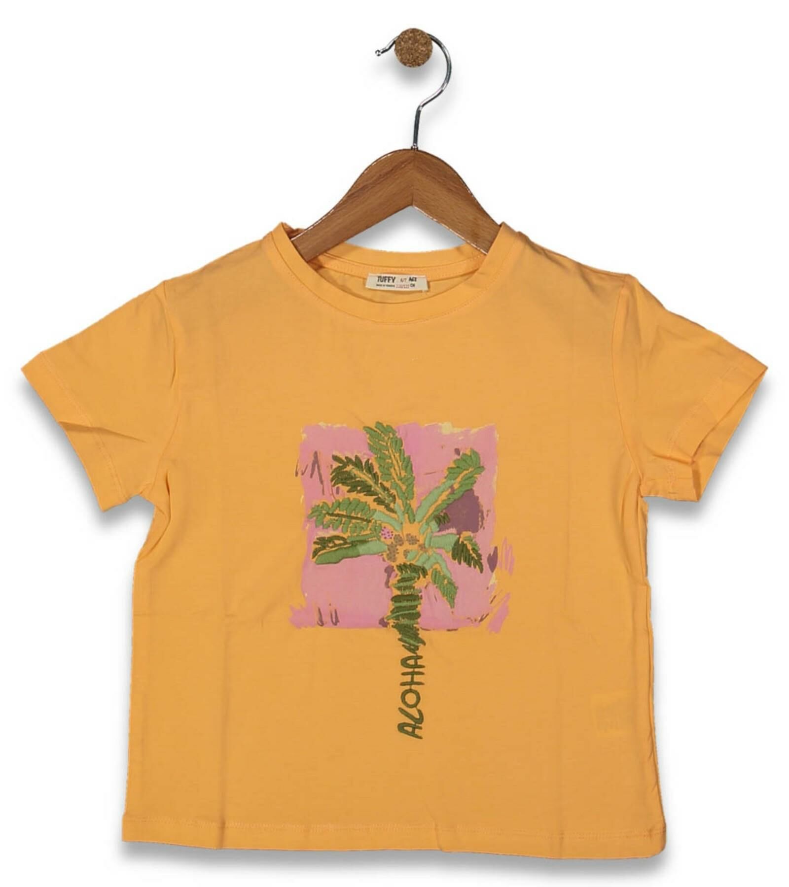 Kız Çocuk Palmiye Baskılı Tişört  BGL-ST04449