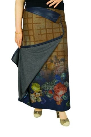 Kadın Uzun Etek Deri Kombinli BGLSZ16K206