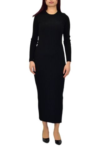 Kadın Triko Fitilli  Vücuda Oturan Uzun Kollu Elbise BGL-ST04210