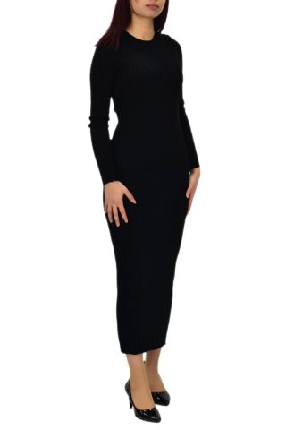 Kadın Triko Fitilli  Vücuda Oturan Uzun Kollu Elbise BGL-ST04210