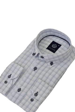 Erkek Klasik Uzun Kol Ekose Gömlek BGL-ST03509