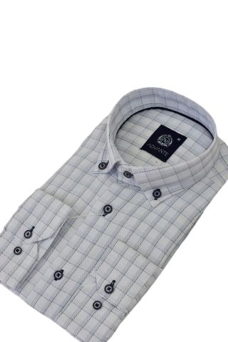 Erkek Klasik Uzun Kol Ekose Gömlek BGL-ST03509