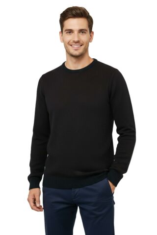 Erkek Sıfır Yaka Kazak Petek Örgü Klasik Kalıp 5214C BGL-ST05022