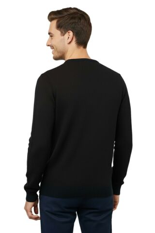 Erkek Sıfır Yaka Kazak Petek Örgü Klasik Kalıp 5214C BGL-ST05022