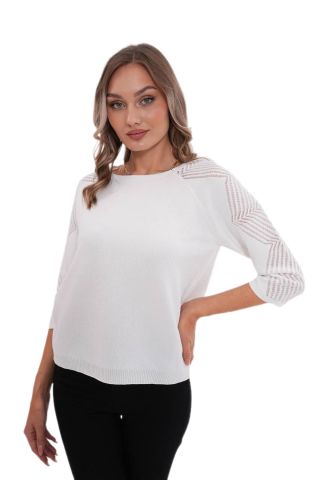 Kadın Sıfıryaka Simli Kol Detaylı Kazak 12763 BGL-ST04221