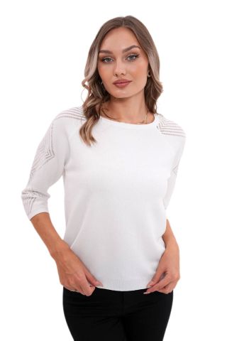 Kadın Sıfıryaka Simli Kol Detaylı Kazak 12763 BGL-ST04221