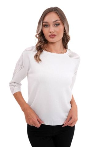 Kadın Sıfıryaka Simli Kol Detaylı Kazak 12763 BGL-ST04221