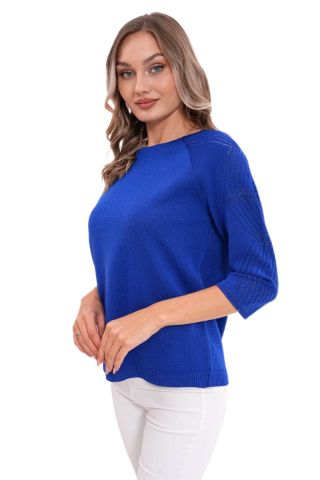 Kadın Sıfıryaka Simli Kol Detaylı Kazak 12763 BGL-ST04221