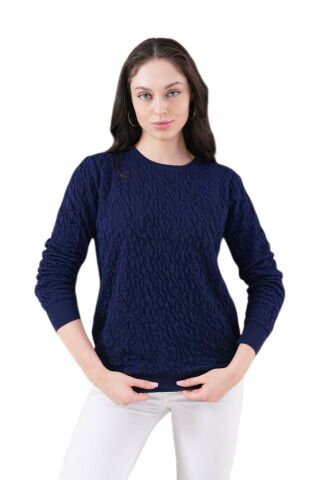 Kadın Bisiklet Yaka Büzgülü Kazak 12833 BGL-ST04228