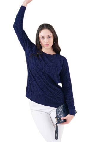 Kadın Bisiklet Yaka Büzgülü Kazak 12833 BGL-ST04228