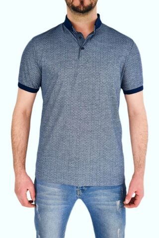 Erkek Gömlek Yaka Tişört Çizğili BGL-ST01944
