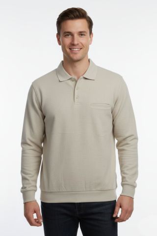 Erkek Polo Yaka Cepli Selanik Sweatshirt Regular Kalıp BGL-ST04872