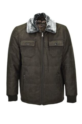 Erkek Spor Peluş Yaka Süet Mont 3126 BGL-ST03996