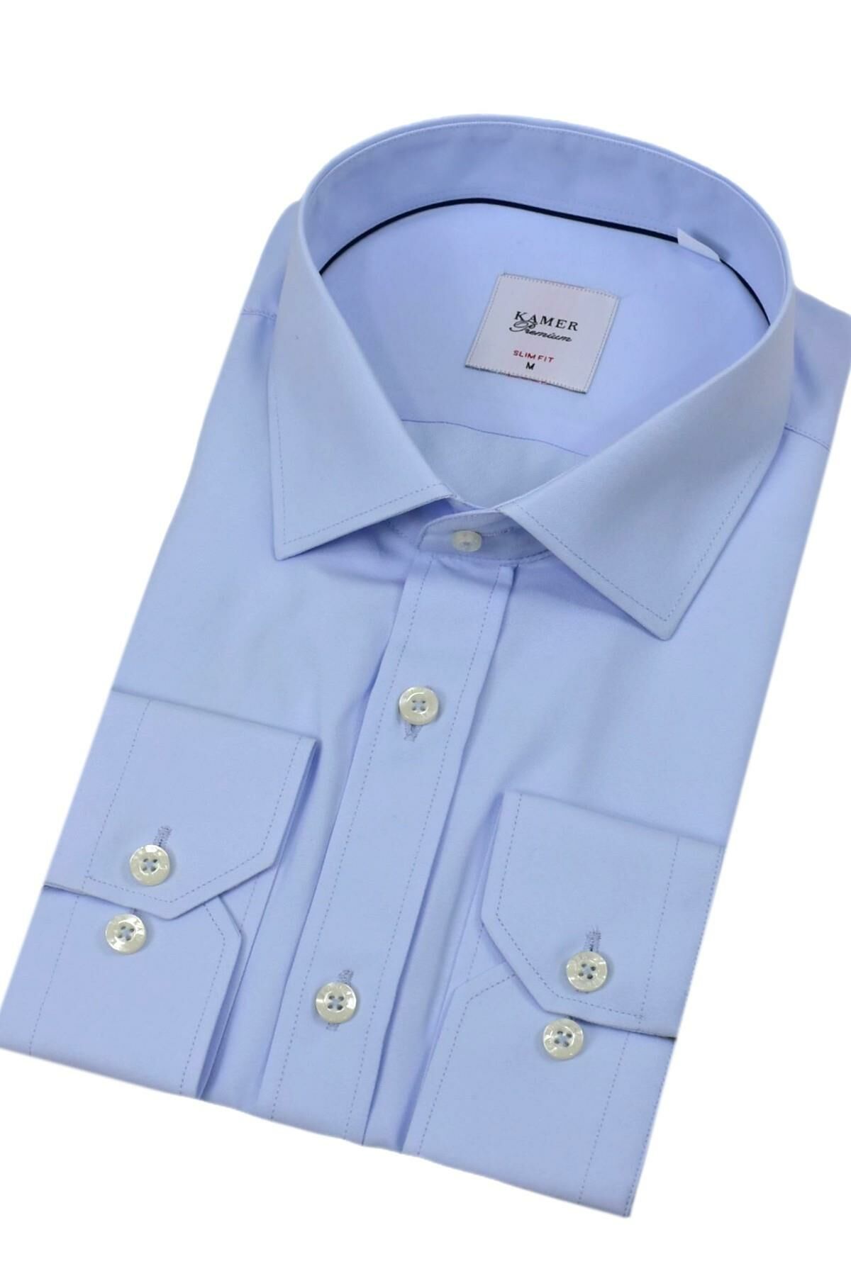 Erkek Slim Fitt Uzun Kol Kulplu Gömlek 2396 BGL-ST04379