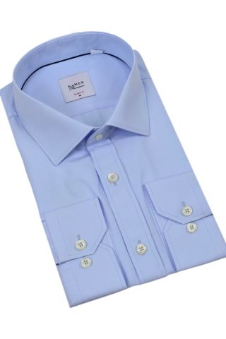 Erkek Slim Fitt Uzun Kol Kulplu Gömlek 2396 BGL-ST04379