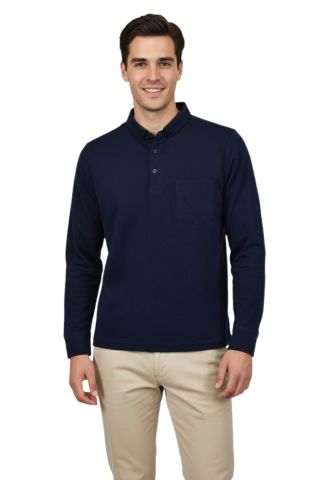 Erkek Gömlek Yaka Jakarlı Cepli Regular Fit Sweatshirt BGL-ST04957