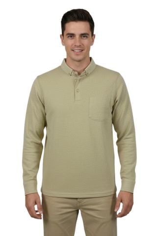 Erkek Gömlek Yaka Jakarlı Cepli Regular Fit Sweatshirt BGL-ST04957