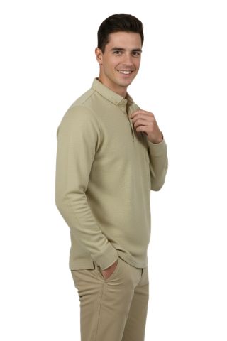 Erkek Gömlek Yaka Jakarlı Cepli Regular Fit Sweatshirt BGL-ST04957