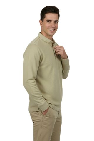 Erkek Gömlek Yaka Jakarlı Cepli Regular Fit Sweatshirt BGL-ST04957