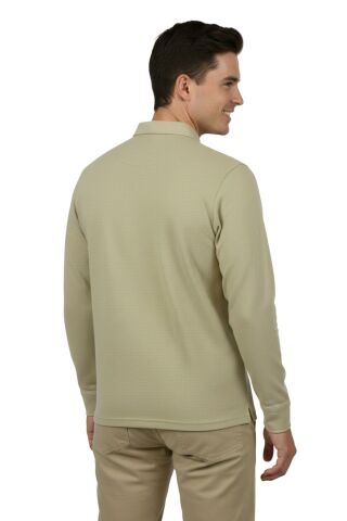 Erkek Gömlek Yaka Jakarlı Cepli Regular Fit Sweatshirt BGL-ST04957