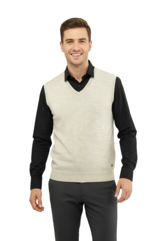 Erkek V Yaka Süveter Çelik Örgü Regular Kalıp 5200H BGL-ST04962