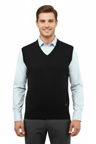 Erkek V Yaka Süveter Çelik Örgü Regular Kalıp 5200H BGL-ST04962