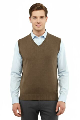 Erkek V Yaka Süveter Çelik Örgü Regular Kalıp 5200H BGL-ST04962