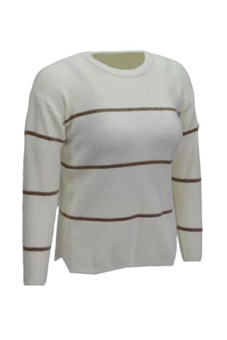 Kadın Çizgili Yumoş Spor Triko Kazak BGL-ST04124