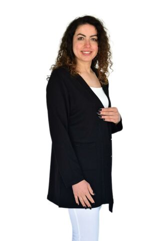 Kadın Anne Mevsimlik Düğmeli Cepli Hırka BGL-ST04313