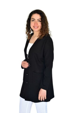 Kadın Anne Mevsimlik Düğmeli Cepli Hırka BGL-ST04313