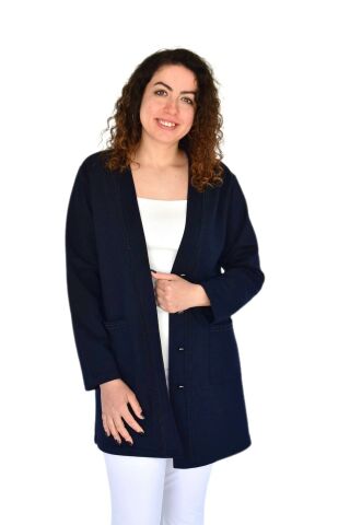 Kadın Anne Mevsimlik Düğmeli Cepli Hırka BGL-ST04313