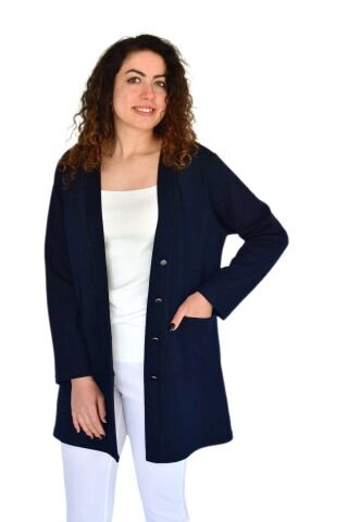 Kadın Anne Mevsimlik Düğmeli Cepli Hırka BGL-ST04313