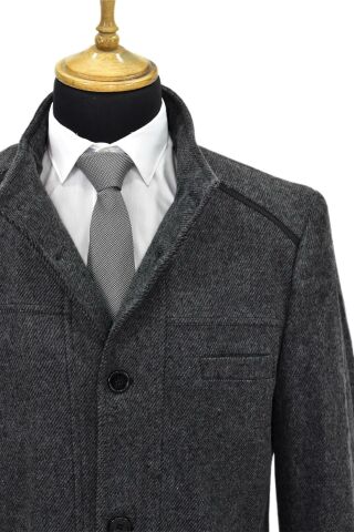 Erkek Hakim Yaka Kaşe Kaban 9460 BGL-ST03990